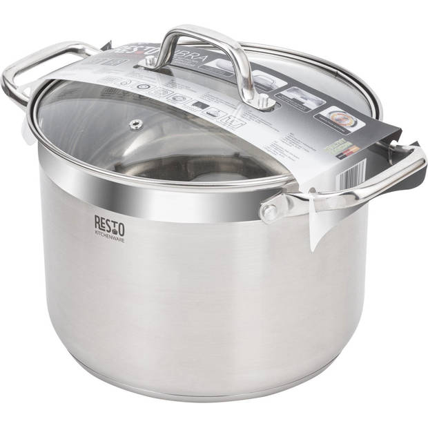 Resto Kitchenware Kookpan Libra 3.6 + 4.6 + 8 + 10 Liter - Inductie en alle andere warmtebronnen