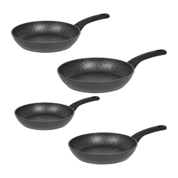 Resto Kitchenware Koekenpannenset Atik ø 22 + 24 + 26 + 28 cm - Inductie en alle andere warmtebronnen