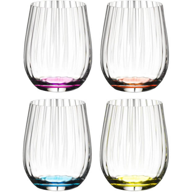 Riedel Tumbler Glas optical Happy O - 4 stuks - Ribbel