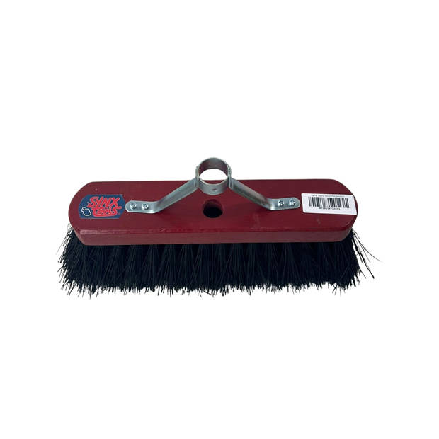 Synx Tools Colombobezem rood 30cm met steelhouder- bezems - Stadsbezem- Kunstvezel haren - Straatbezem - Buiten bezem