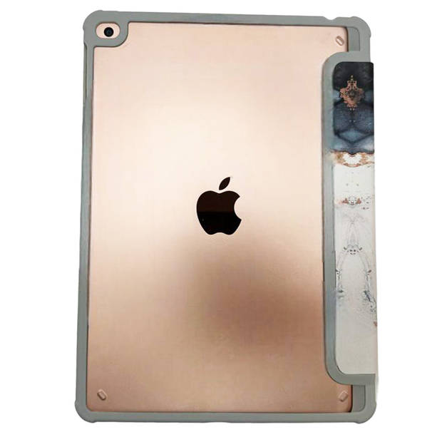 HEM Marble Grey iPad 9.7 hoes geschikt voor iPad 5 / iPad 6 / Air / Air 2 - 9.7 inch Vouwbare Cover - Met Stylus
