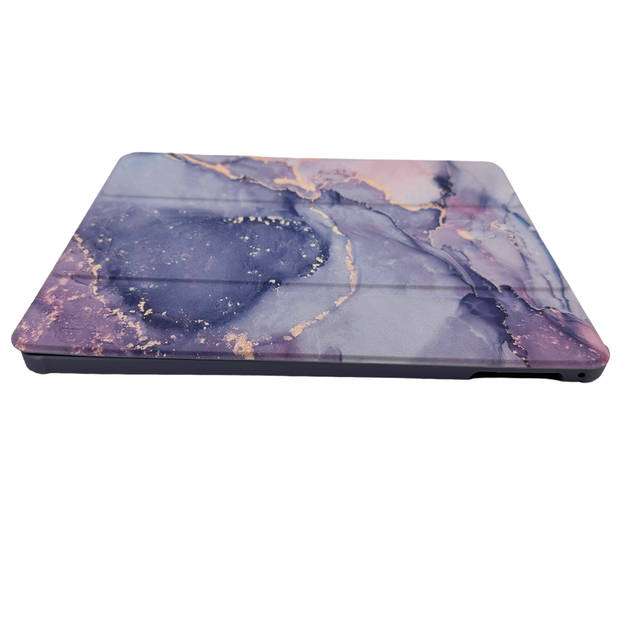 HEM Marble Purple iPad hoes geschikt voor iPad 10.2 (2019/2020/2021)-10.2 inch Vouwbare Cover - Met Stylus opbergvakje
