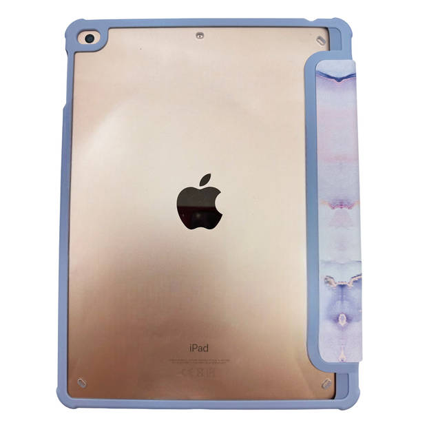HEM Marble Purple iPad 9.7 hoes geschikt voor iPad 5 / iPad 6 / Air / Air 2 - 9.7 inch Vouwbare Cover - Met Stylus
