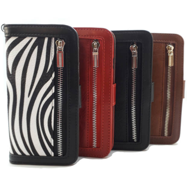 HEM Boekhoesje met rits - Geschikt voor Samsung Galaxy S23 Ultra - Rode Wallet - Book Case - Boekhoesje - Telefoonhoesje