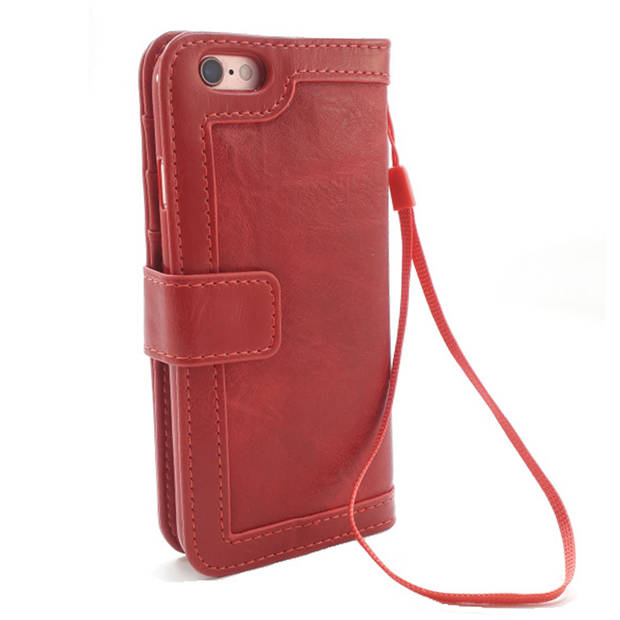 HEM Boekhoesje met rits - Geschikt voor iPhone 14/15 - Rode Wallet - Book Case - Boekhoesje - Telefoonhoesje