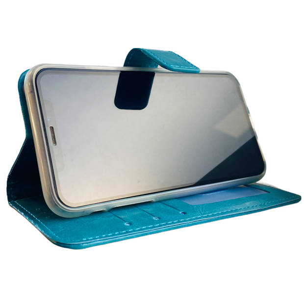 Apple iPhone 12 Mini Aqua Blauw Wallet / Book Case / Boekhoesje/ Telefoonhoesje