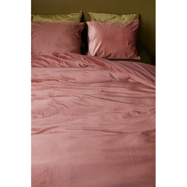At Home Dekbedovertrek Velvet Tender - donker roze 260x200/220cm