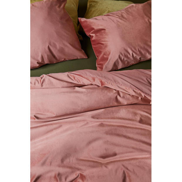 At Home Dekbedovertrek Velvet Tender - donker roze 260x200/220cm