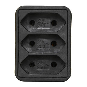 Benson Stopcontact splitter - triple - zwart - voor 3 platte stekkers - Verdeelstekkers