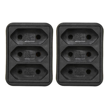 Benson Stopcontact splitter - 2x - triple - zwart - voor 3 platte stekkers - Verdeelstekkers