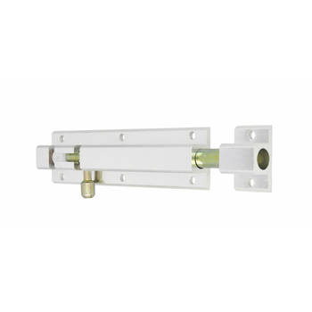 AMIG schuifslot/plaatgrendel - aluminium - 25cm - wit - incl schroeven - deur - raam - Grendels