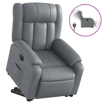 vidaXL Sta-op-stoel elektrisch kunstleer grijs