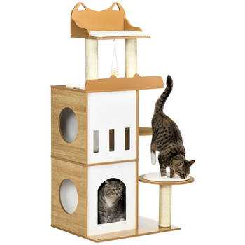 Krabpaal voor katten - Kattenkrabpaal- Kattenspeeltjes - Kattenhuis - Kattenhok - 60 x 48 x 133 cm