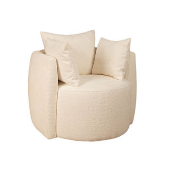 Bronx71 Teddy bouclé fauteuil Ruby wit.