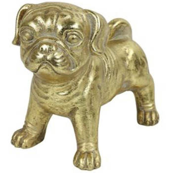 Decoratief Beeld Hond Pugsy 20 cm - Goud