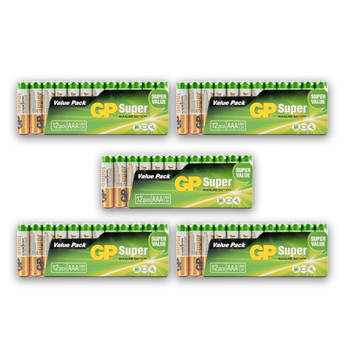 5 sets x 12 stuks Batterijen Alkali -Manganese alkaline batterijen AAA-batterijen 1.5V