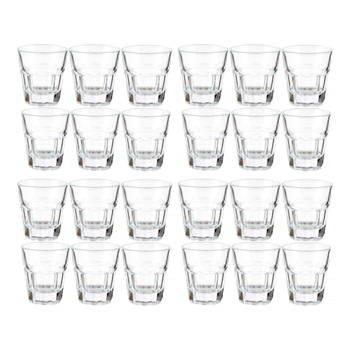 Vivalto shotglaasjes - 24x - glas - transparant - 40 ml - Shotglazen