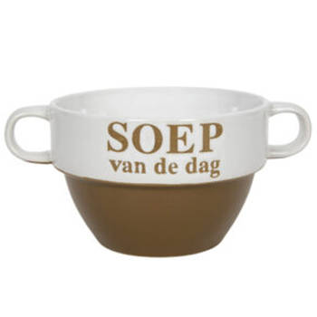 Soepkommen - Soep van de dag - keramiek - D12 x H8 cm - Cappuccino bruin - Stapelbaar - Kommetjes