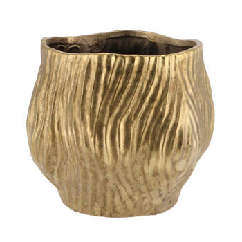 DK Design Bloempot organisch model Multan - goud - D22 x H18 cm - Plantenpotten