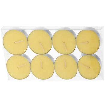 Citronella waxine lichtjes/kaarsjes - 8x - citrusgeur - Insectwerende middelen - Ongediertebestrijding