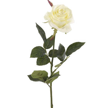 Emerald Kunstbloem roos Simone - wit - 73 cm - decoratie bloemen - Kunstbloemen