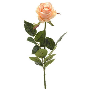 Emerald Kunstbloem roos Simone - zalm kleurig - 73 cm - decoratie bloemen - Kunstbloemen