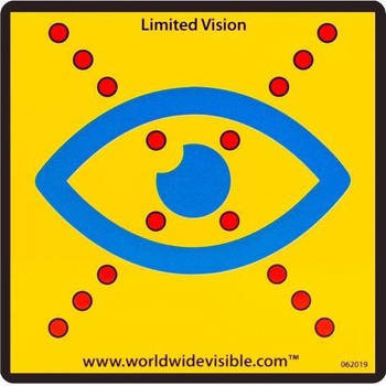Limited Vison Reflecteerde bordje Slechtziend Blind Veiligheid in het verkeer Herkenning