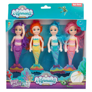 Toi-Toys Mermaids Zeemeermin Pop Zusjes, 4st.