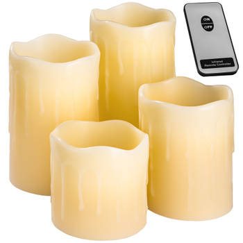 tectake® - Set van 4 LED kaarsen met afstandsbediening - verschillende hoogtes - 401005