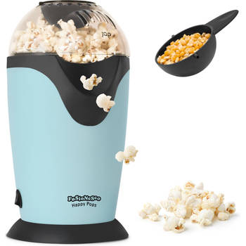 JAP Appliances Happy Pops - Retro popcorn machine (2-3 personen) - 1200W - Klaar binnen 3 minuten - Zonder olie - Blauw