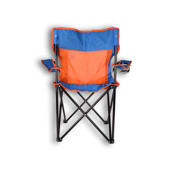Campingstoel stoel Opvouwbare stoel Blauw & Oranje Vouwstoel Kampeerstoel Zithoogte 40 cm Buitenstoel