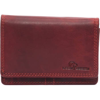 Portemonnee dames - Compact - Leer - Rood (Vintage leer)