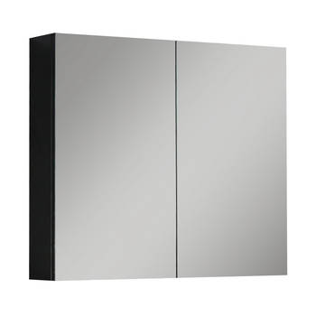 Badplaats Spiegelkast Cuba 80 x 16 x 70 cm - mat zwart