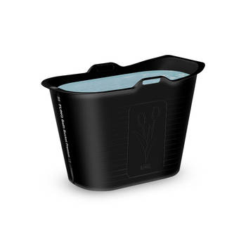 FlinQ Bath Bucket Premium - Badkuip - Zitbad - Thermometer - 165L - Zwart