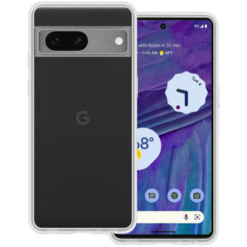 Basey Google Pixel 7a Hoesje Siliconen Back Cover Case - Google Pixel 7a Hoes Silicone Case Hoesje - Transparant