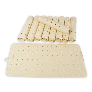 10x Anti-Schimmel beige Badmat rubber Badkamer mat Diameter:102cm Douchemat 36cm*76cm