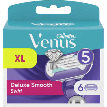 Gillette Venus Deluxe Smooth Swirl Scheermesjes Voor Vrouwen - 6 Navulmesjes - Voordeelverpakking (2x3 stuks)