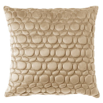 Dutch Decor - KAISA - Kussenhoes 45x45 cm - 3D - print - effen kleur - Semolina - beige