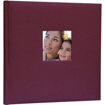 ZEP - Linnen Fotoalbum Rood met venster, 60 pagina’s wit, 31x31 cm - OU313130