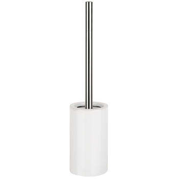 Spirella Luxe Toiletborstel in houder Sienna - ivoor wit glans - porselein - 42 x 10 cm - met binnenbak - Toiletborstels