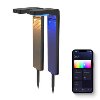FlinQ Gaia - Smart Solar Tuinlamp - Bewegingssensor - 2-pack - Zwart