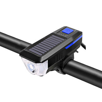 FlinQ Solar Fietsverlichting - Oplaadbaar - Inclusief bel - Waterdicht - 3 Lichtstanden - Zwart