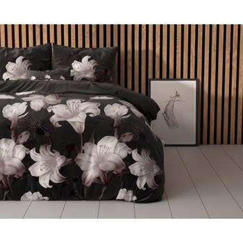 Sleeptime Dark Flower Dekbedovertrek - 200 x 200/220 + 2 60 x 70 cm kussenslopen - Zwart