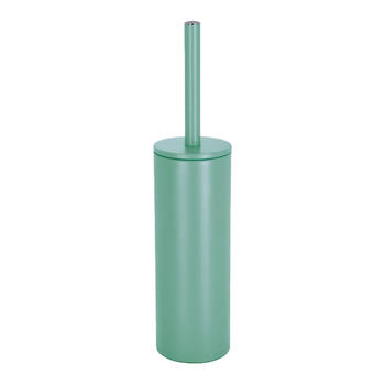 Spirella Luxe Toiletborstel in houder Cannes - salie groen - metaal - 40 x 9 cm - met binnenbak - Toiletborstels