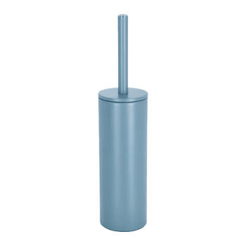 Spirella Luxe Toiletborstel in houder Cannes - lichtblauw - metaal - 40 x 9 cm - met binnenbak - Toiletborstels
