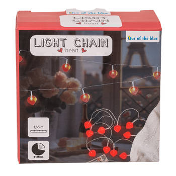 Hartjes slinger - Met 10 LED hartjes - 165 cm - LED verlichting - Valentijn versiering - Original