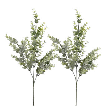 Kunstplant Eucalyptus - 2x - groen - takken - 68 cm - Kunstplanten