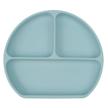 Dutsi - Siliconen 3- vaksbord - Met zuignap - Baby bord - Babyblauw