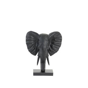 Light&living Ornament op voet 30x15x35,5 cm ELEPHANT mat zwart