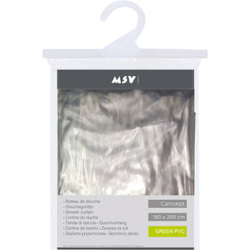MSV Douchegordijn met ringen - transparant - PVC - 180 x 200 cm - wasbaarA A  - Douchegordijnen